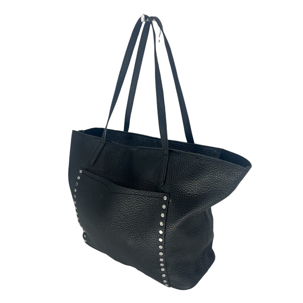 Rebecca Minkoff Unlined Front Pocket Leather Tote Black Studded - Picture 4 of 12